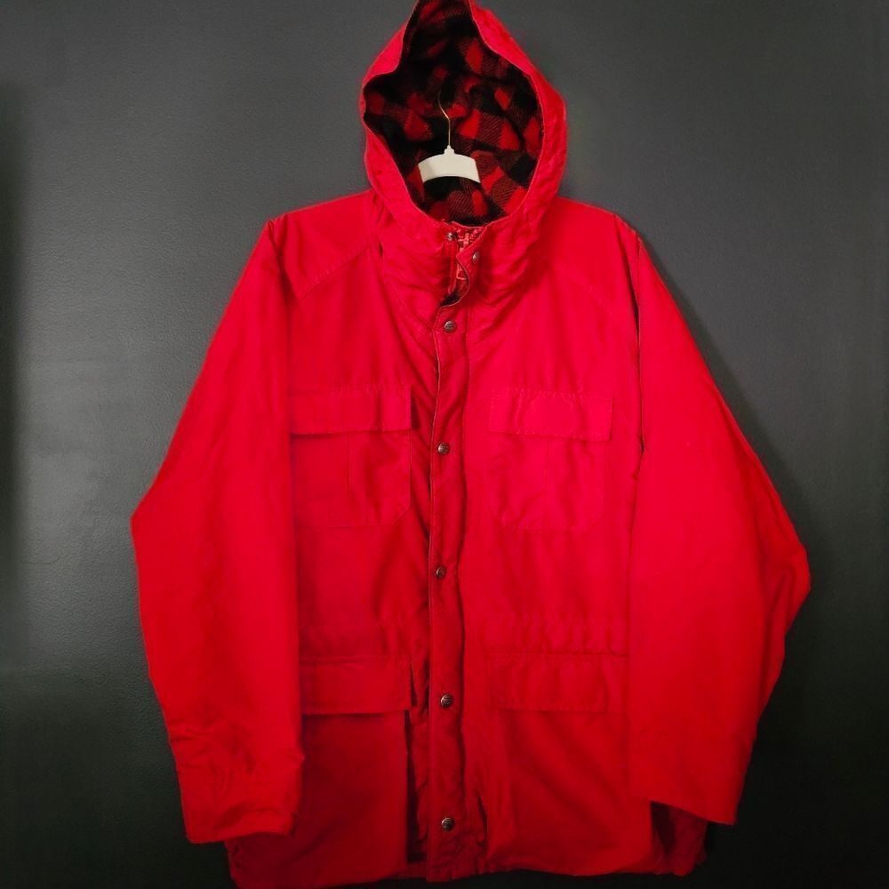 Vintage L.L.Bean Baxter State Parka, Iconic wool-lined hooded coat in bold red